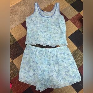Cacique Light Blue Floral Pajama Set